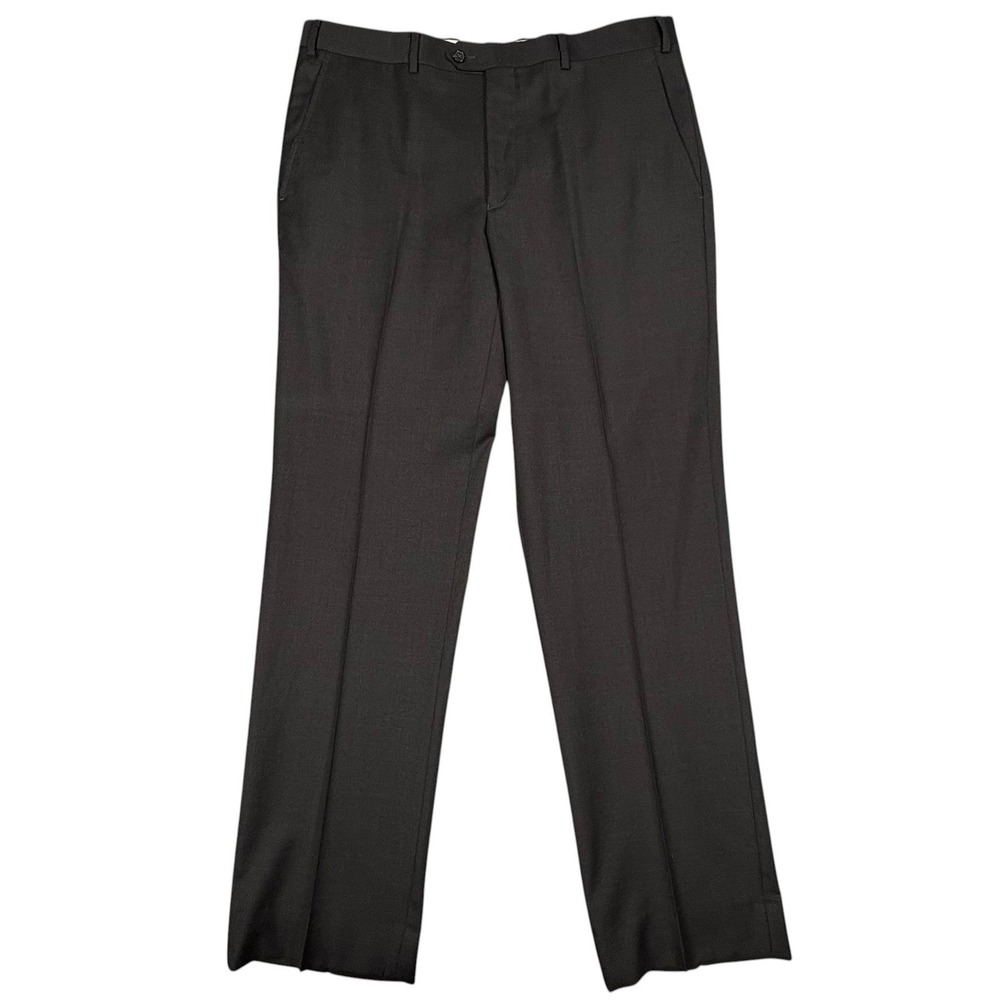 Santorelli Romeo Dress Trousers Pants Mens 38x34 Charcoal Gray Flat Front Italy